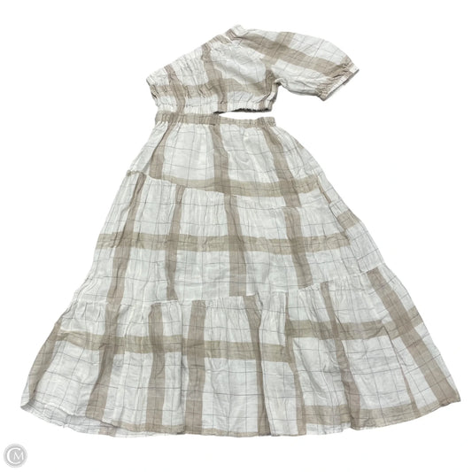 Dress Casual Maxi By Little In Tan & White, Size: L