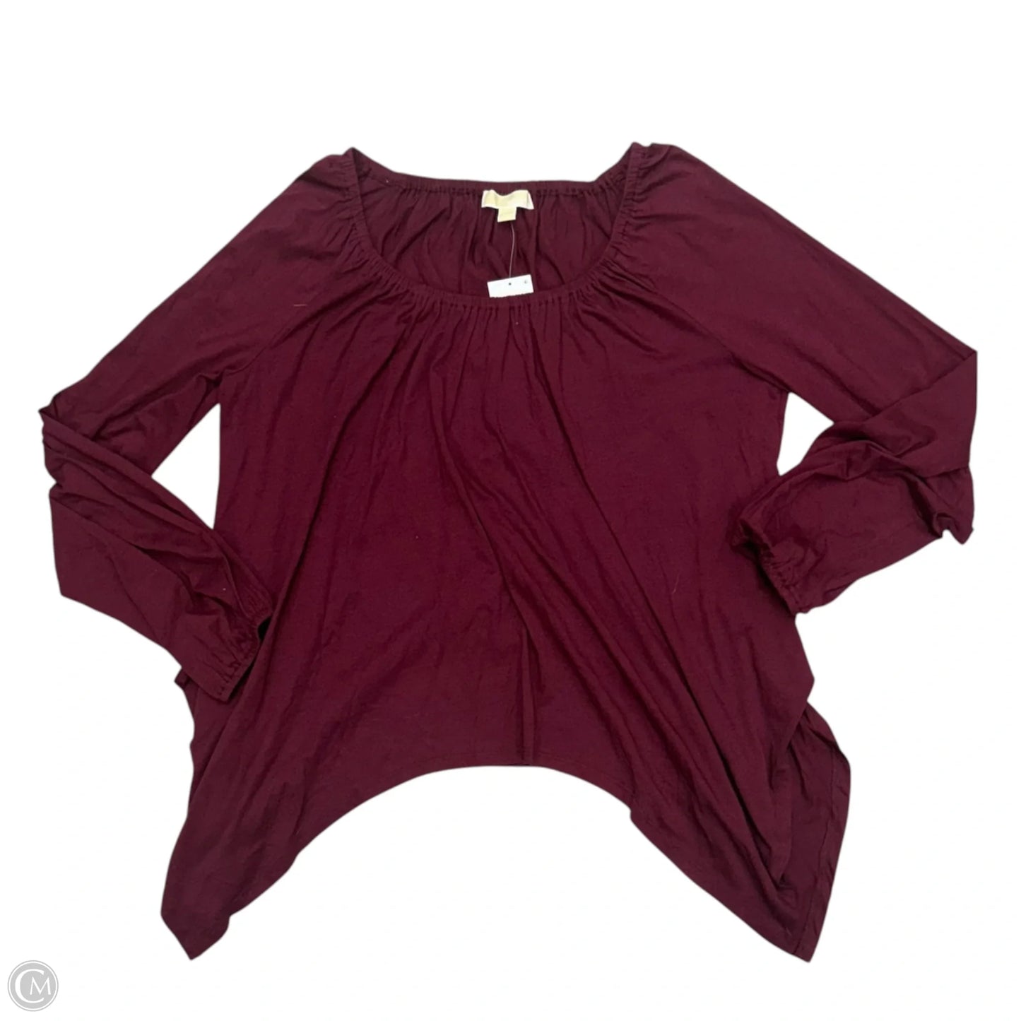 Top Long Sleeve By Michael By Michael Kors In Maroon, Size: Xxl