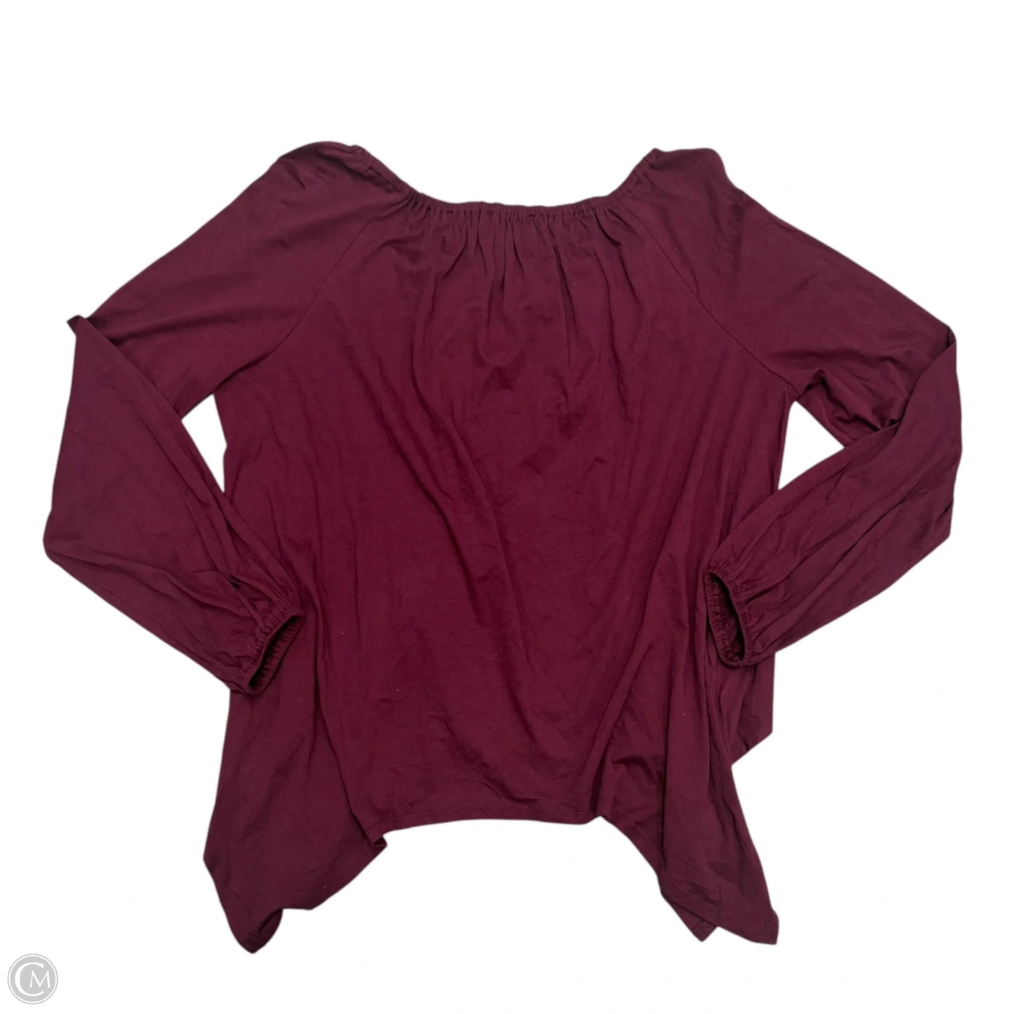 Top Long Sleeve By Michael By Michael Kors In Maroon, Size: Xxl