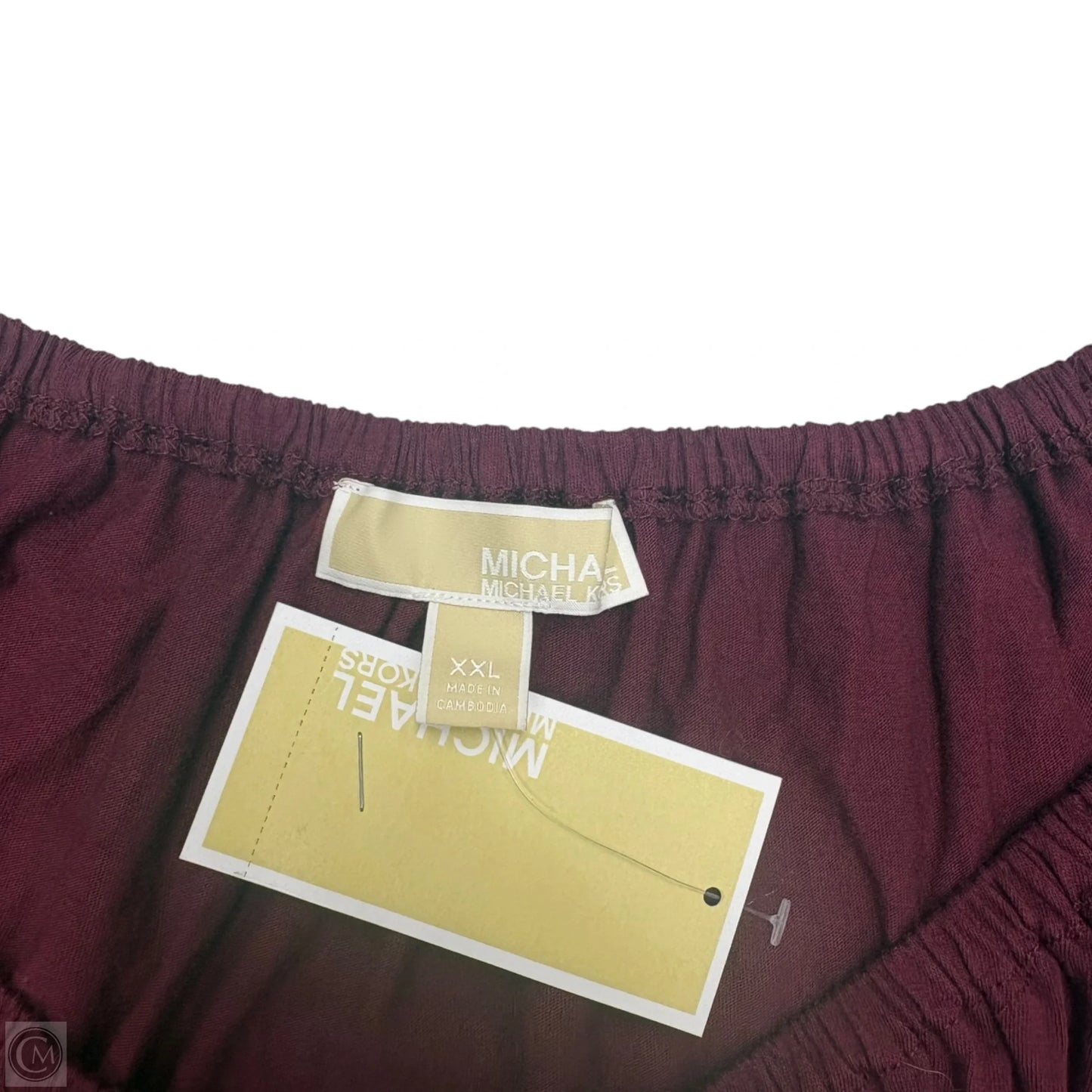 Top Long Sleeve By Michael By Michael Kors In Maroon, Size: Xxl