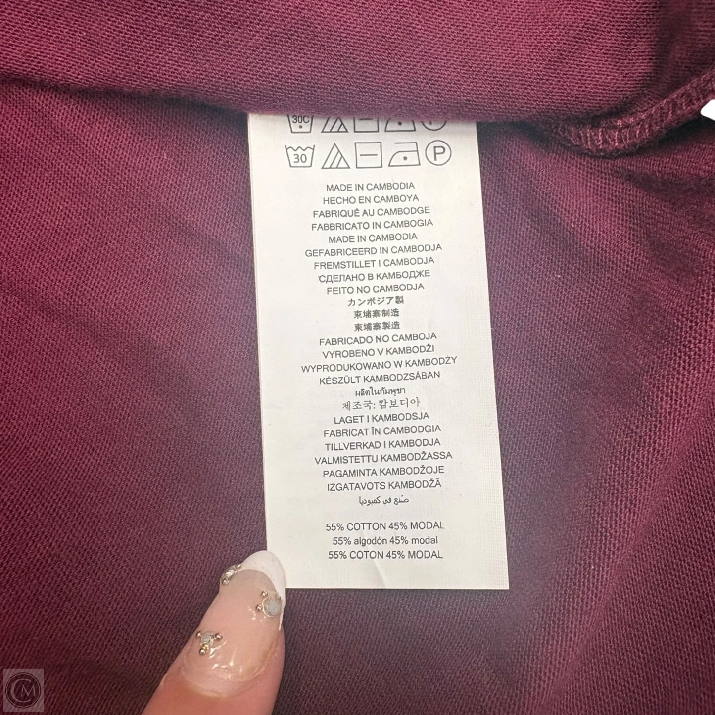 Top Long Sleeve By Michael By Michael Kors In Maroon, Size: Xxl