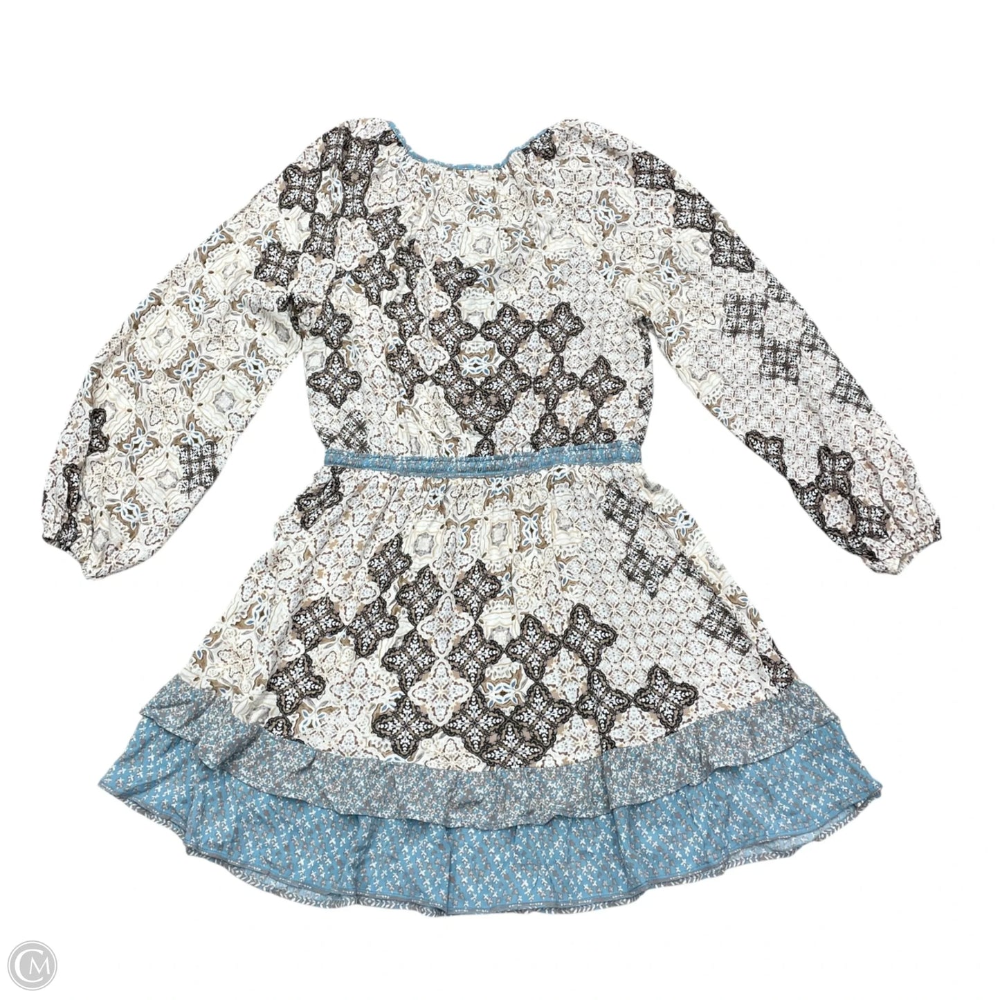 Dress Casual Short By Gibson Look In Blue & Tan, Size: L
