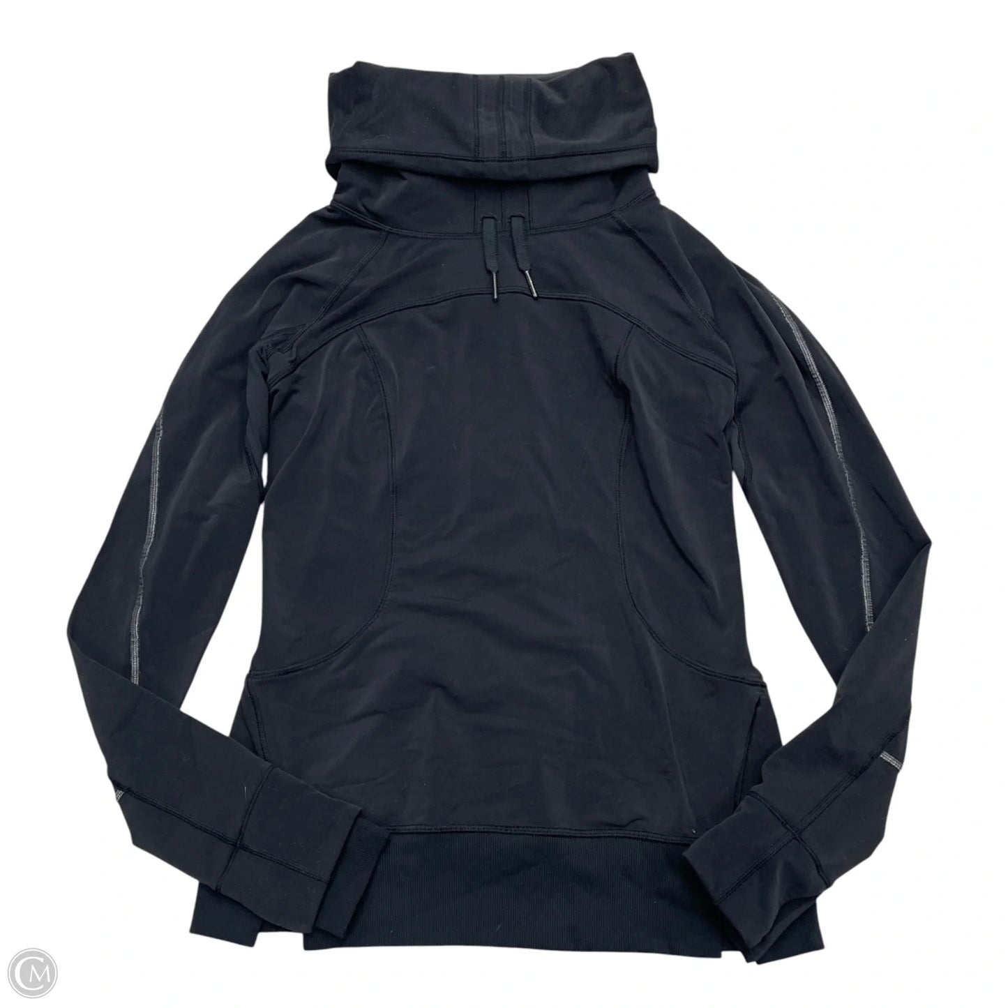 Athletic Top Long Sleeve Collar By Lululemon In Black, Size: S