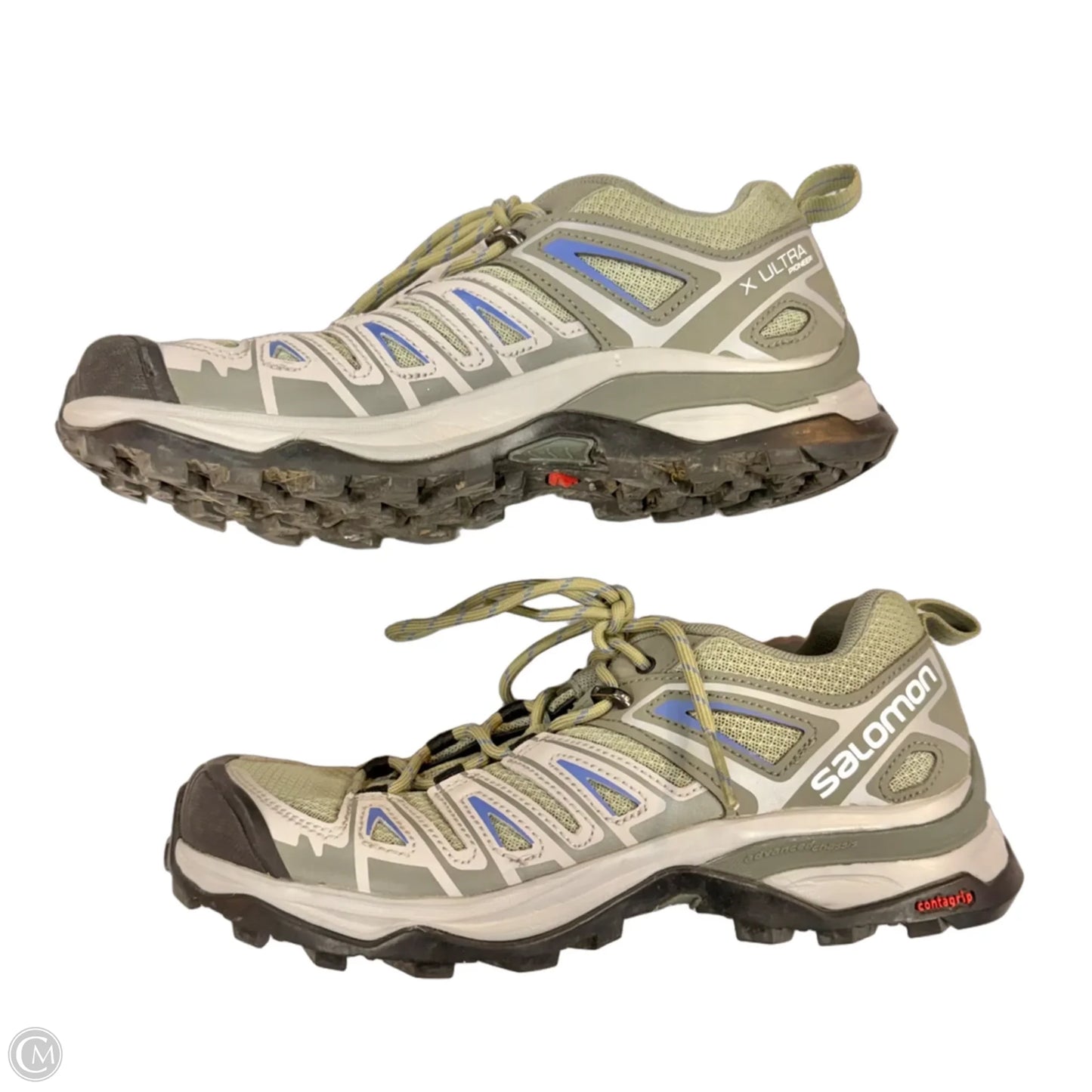 Shoes Athletic By Saloman In Green, Size: 7