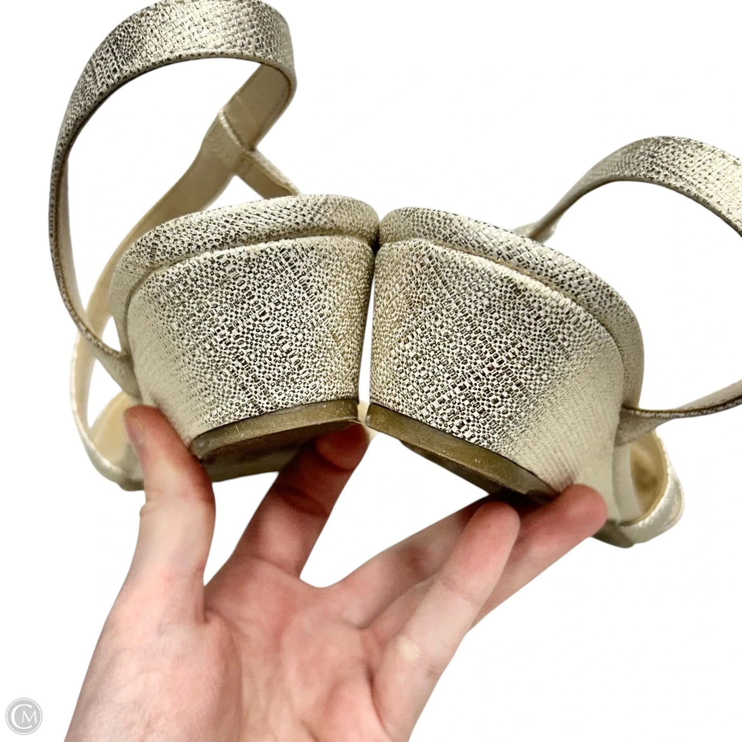 Sandals Heels Wedge By Life Stride In Gold, Size: 9
