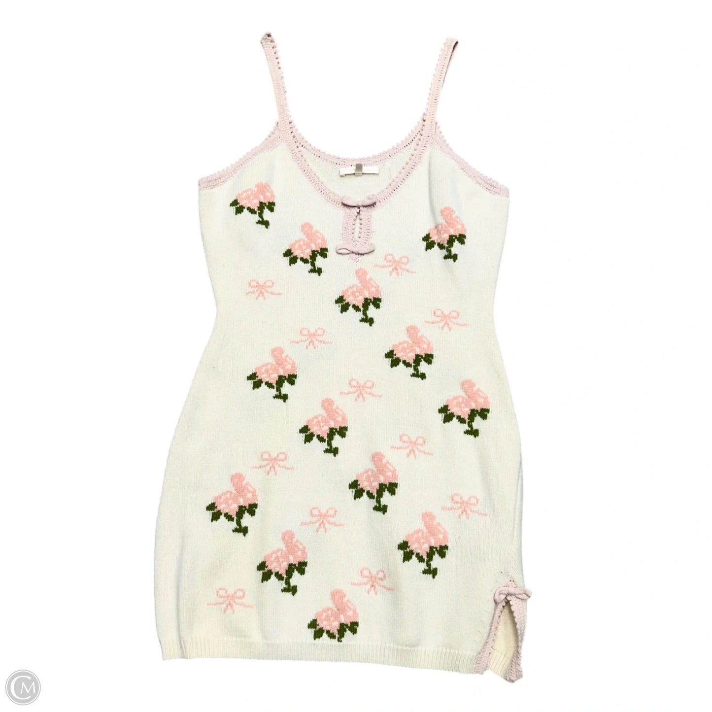 Dress Casual Short By Loveshackfancy In Pink & White, Size: Xl