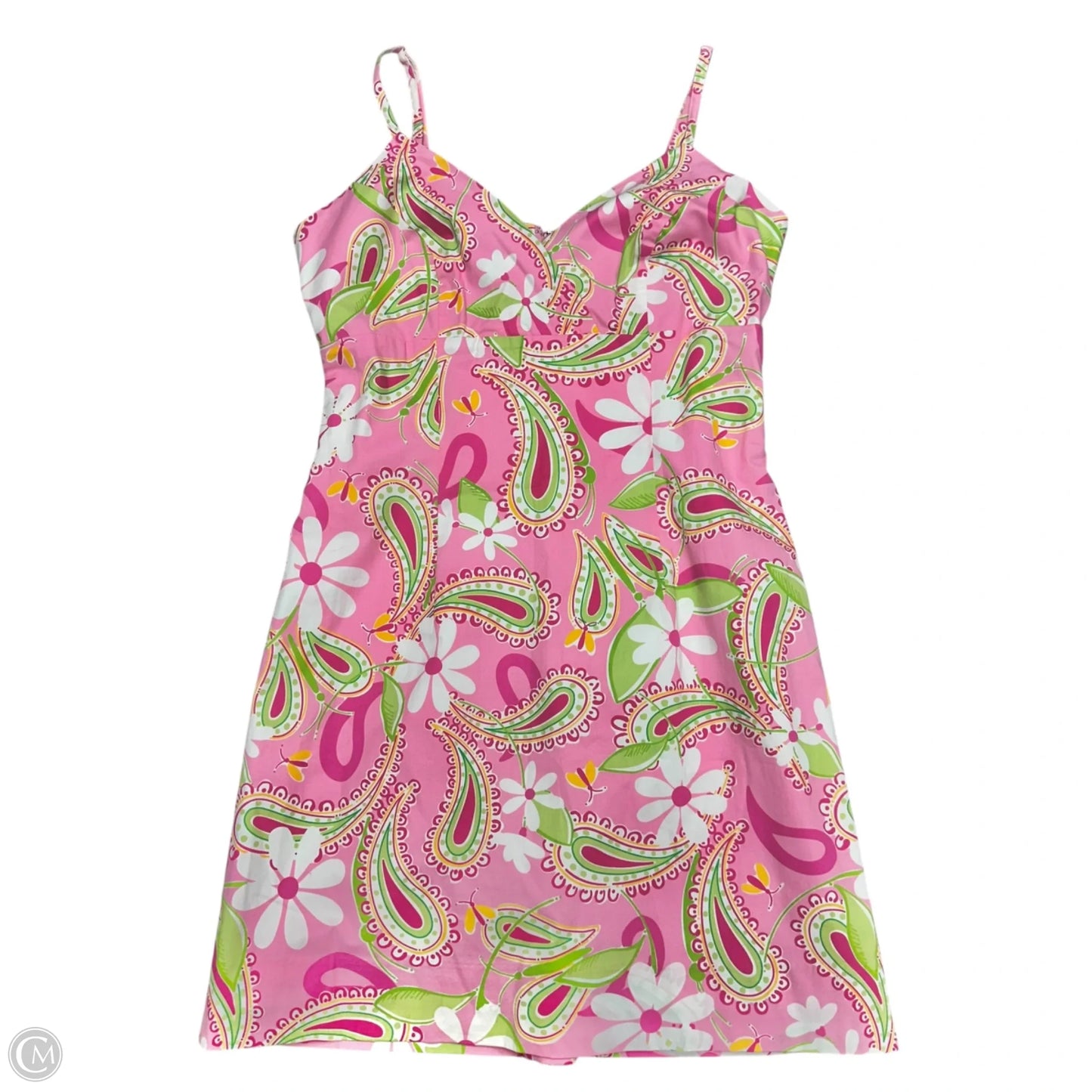 Dress Designer By Lilly Pulitzer In Pink & White, Size: M