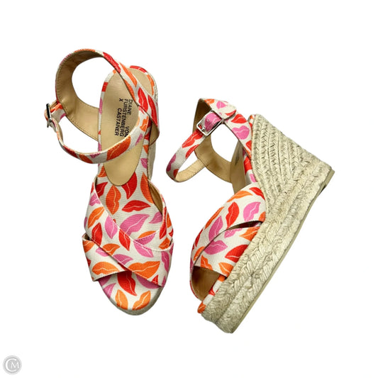 Sandals Designer By Diane Von Furstenberg In Orange & Pink, Size: 5.5