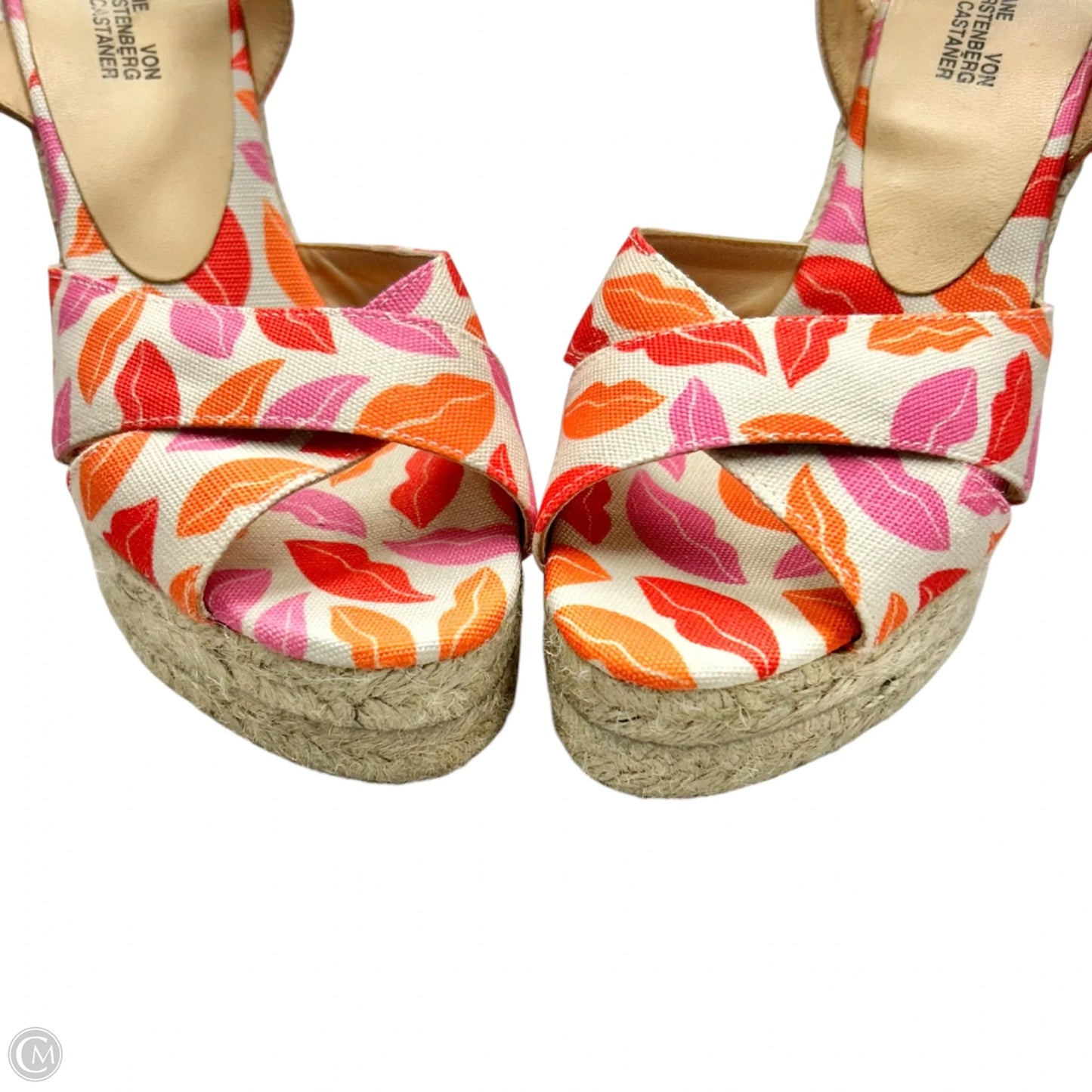 Sandals Designer By Diane Von Furstenberg In Orange & Pink, Size: 5.5