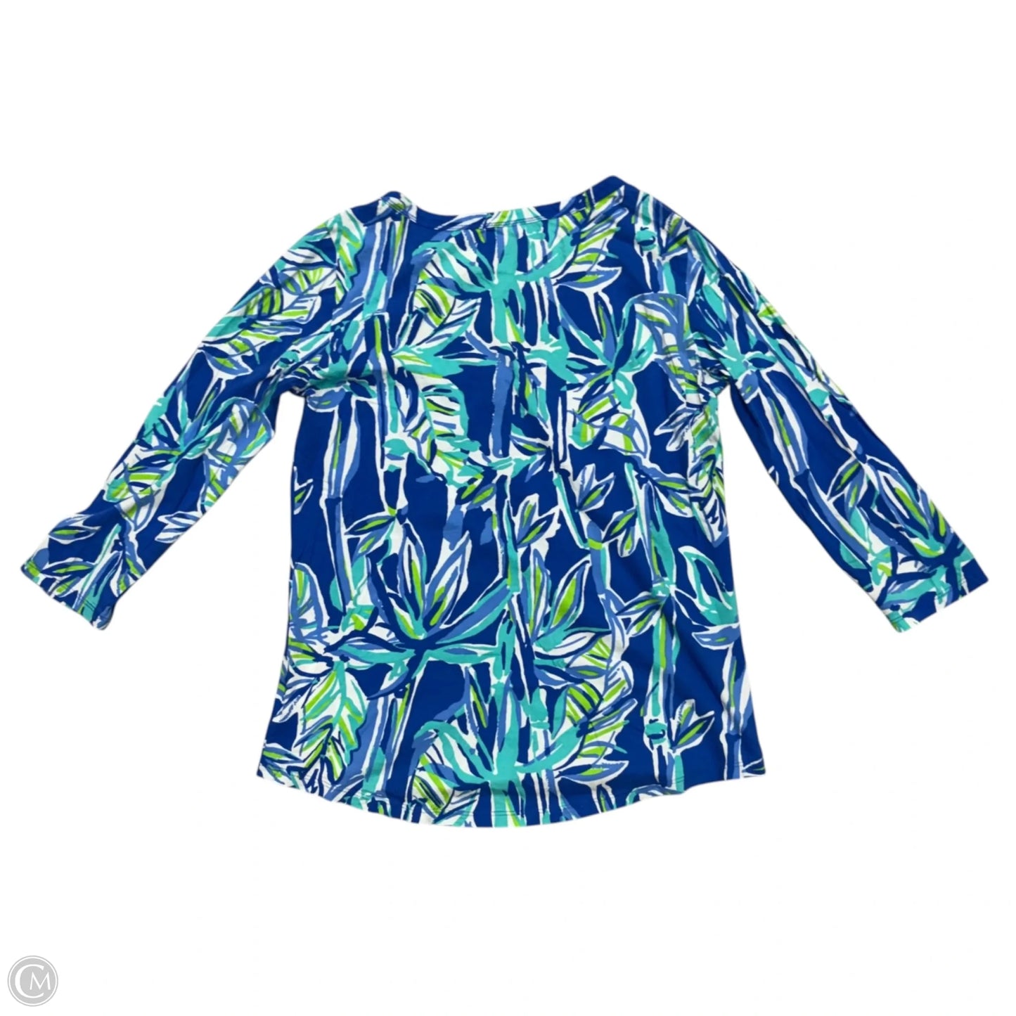 Top Long Sleeve Designer By Lilly Pulitzer In Blue & Green, Size: M
