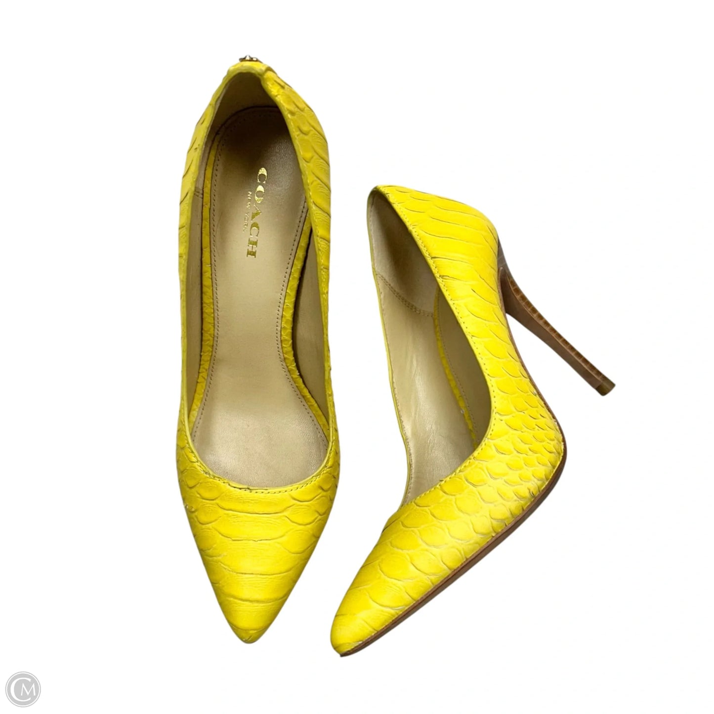 Shoes Designer By Coach In Yellow, Size: 6.5