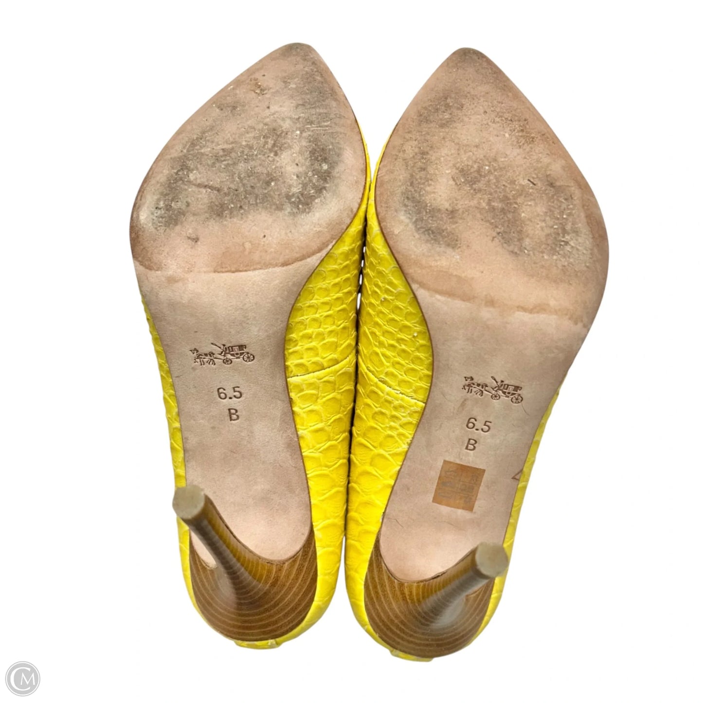 Shoes Designer By Coach In Yellow, Size: 6.5