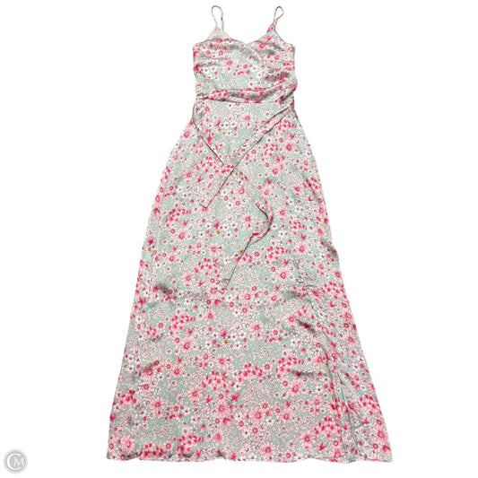 Dress Casual Maxi By Monteau In Green & Pink, Size: Xs
