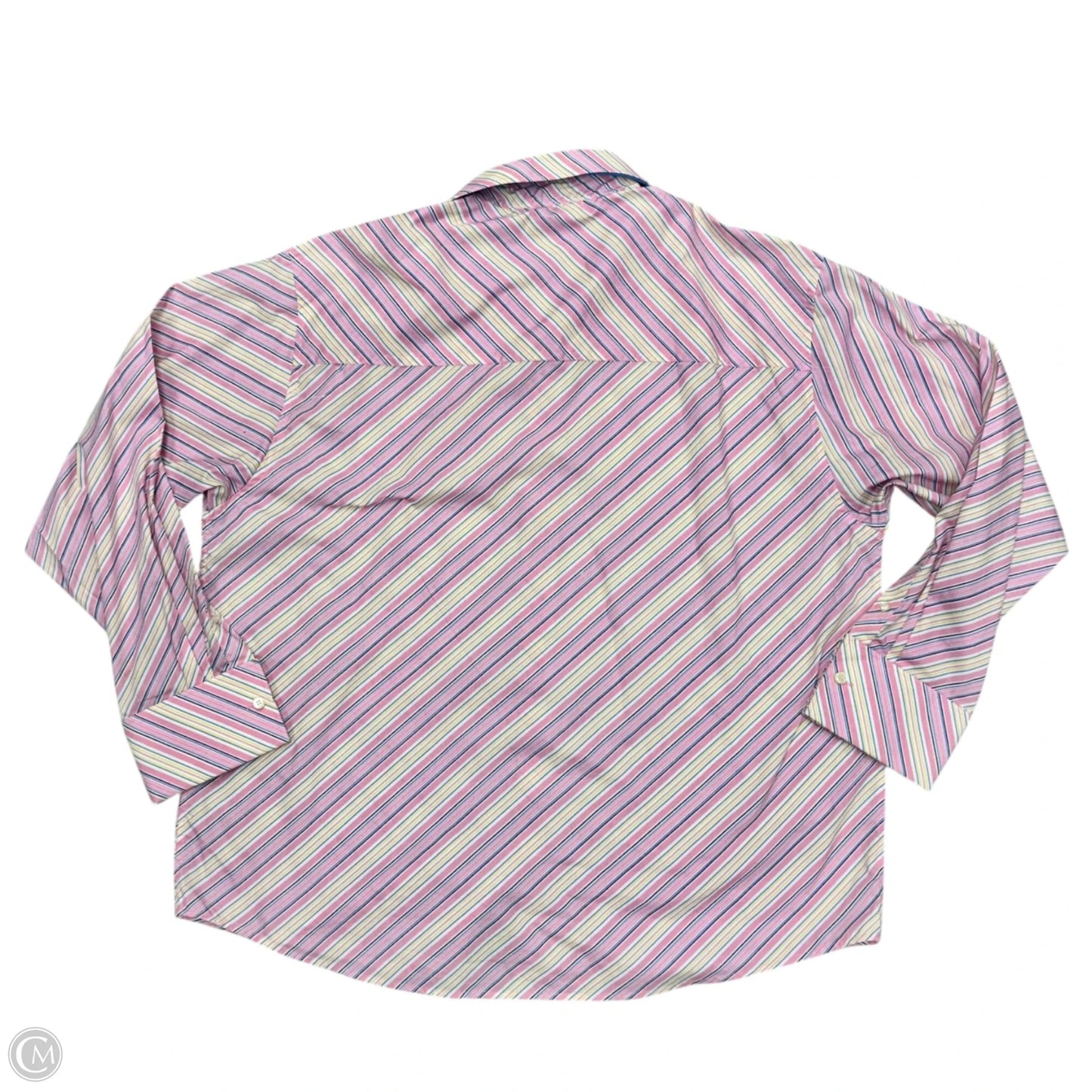 Top Long Sleeve By Lacoste In Pink & Yellow, Size: 4x
