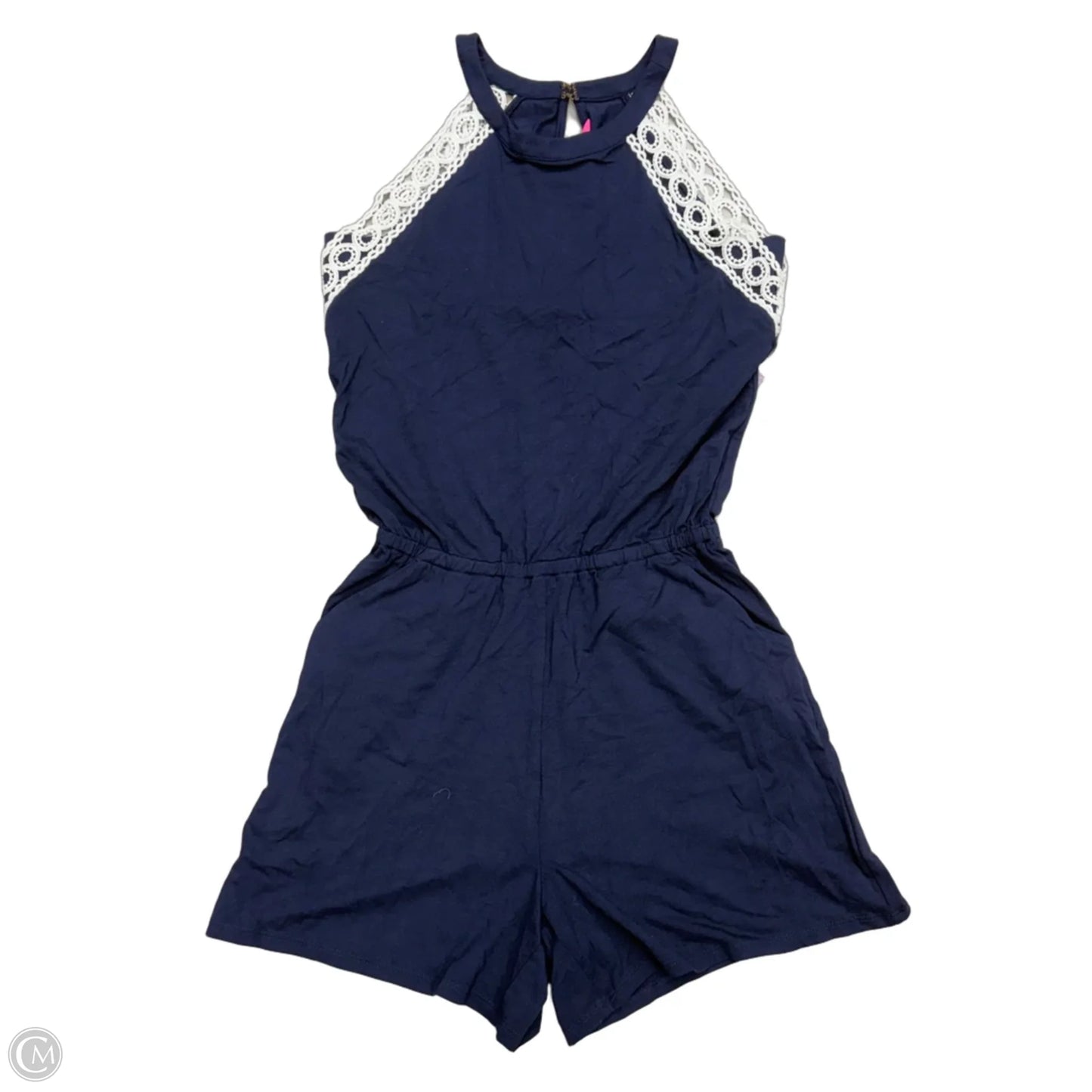 Romper Designer By Lilly Pulitzer In Blue & White, Size: Xxs