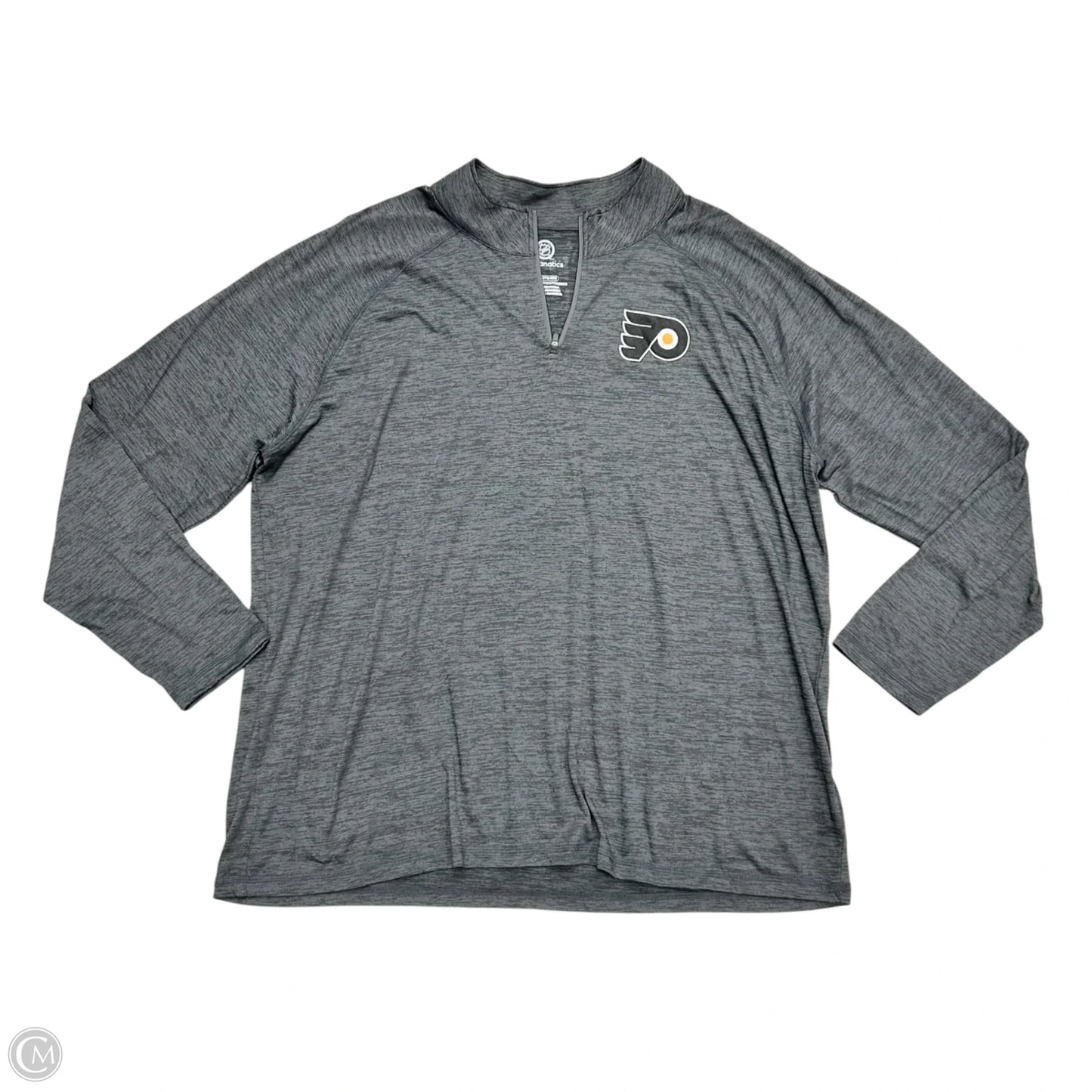 Athletic Top Long Sleeve Collar By Fanatics In Grey, Size: 3x