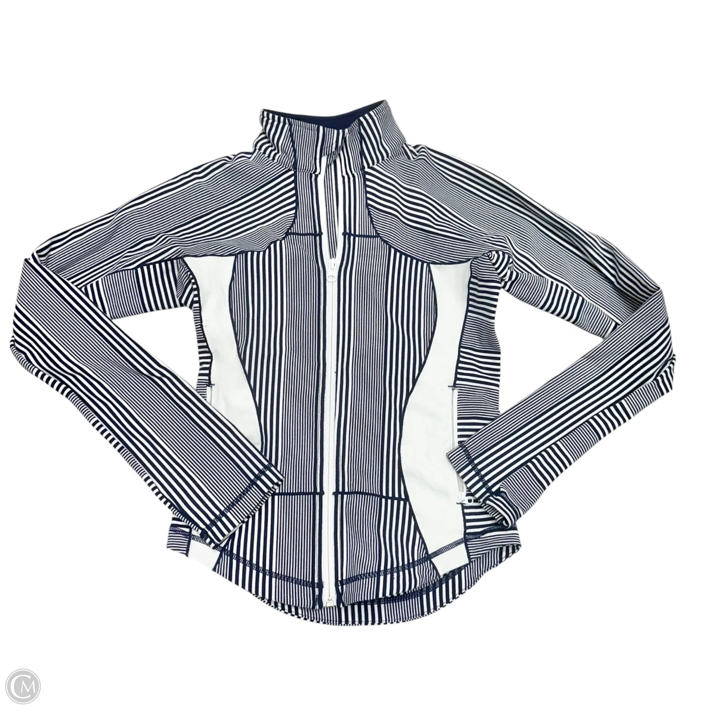 Athletic Jacket By Lululemon In Blue & White, Size: Xs