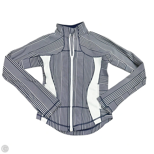 Athletic Jacket By Lululemon In Blue & White, Size: Xs