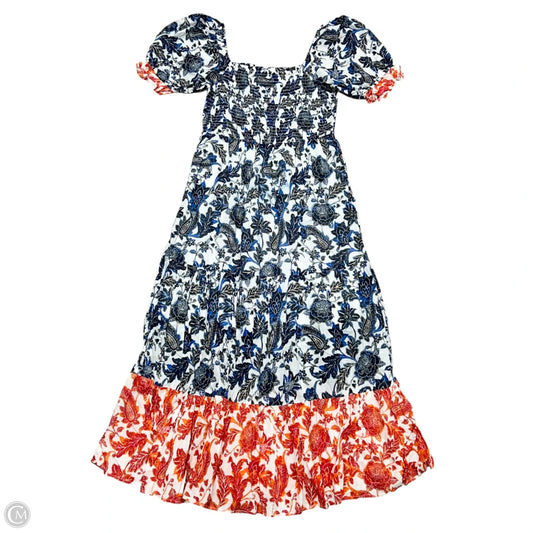 Dress Casual Maxi By Tommy Hilfiger In Blue & Orange, Size: M