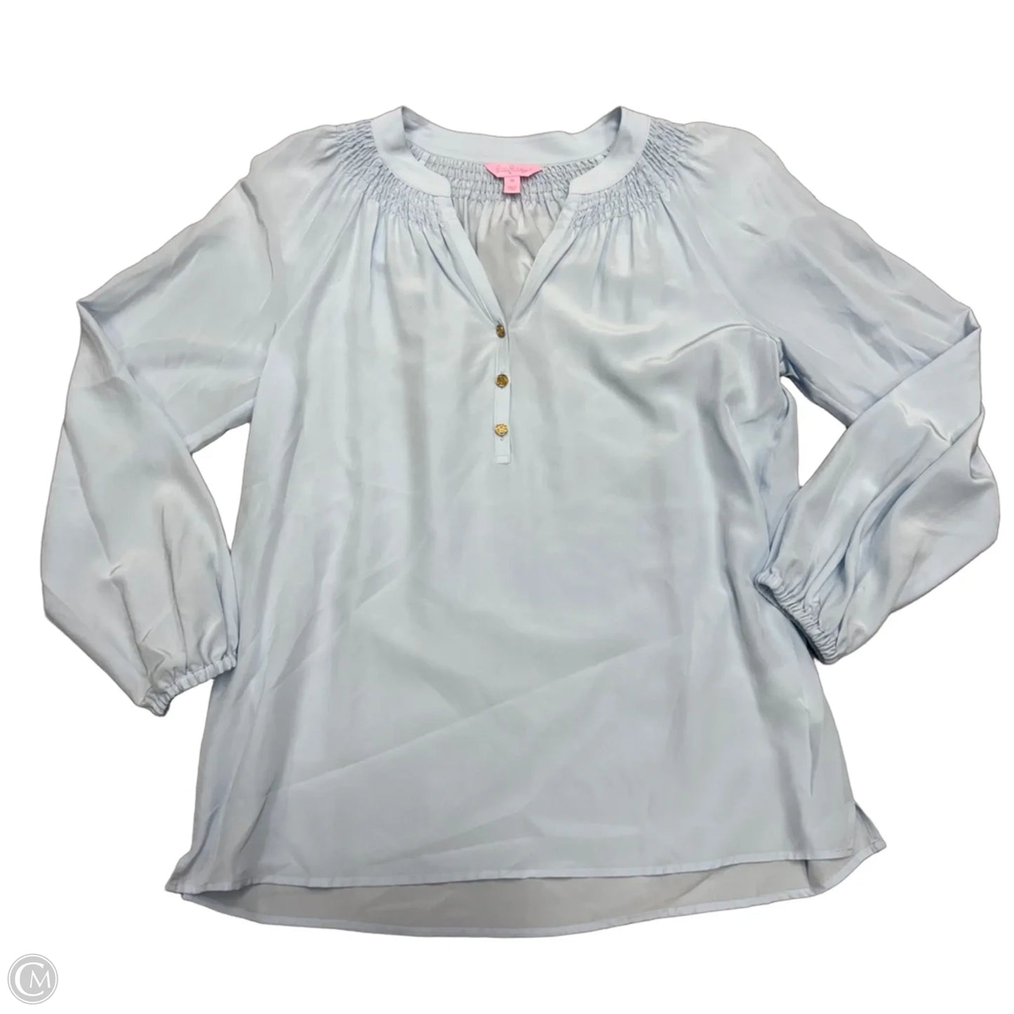 Top Long Sleeve Designer By Lilly Pulitzer In Blue, Size: M