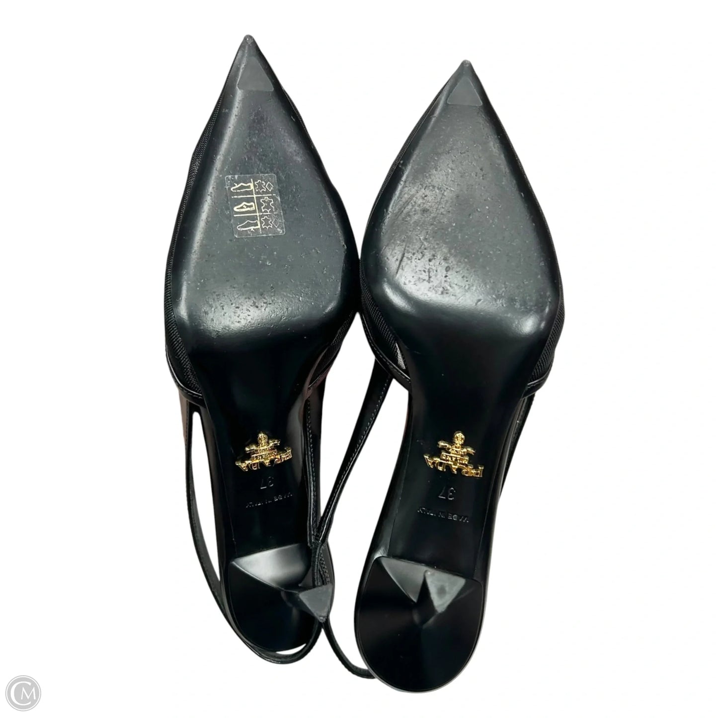 Shoes Luxury Designer By Prada In Black, Size: 6.5