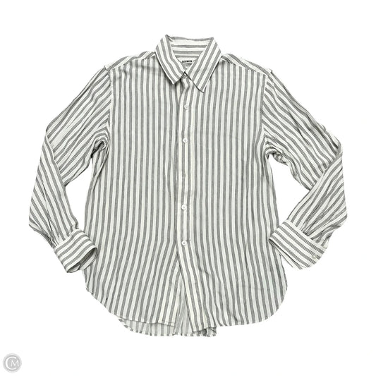 Top Long Sleeve By Buck Mason In Black & White, Size: S