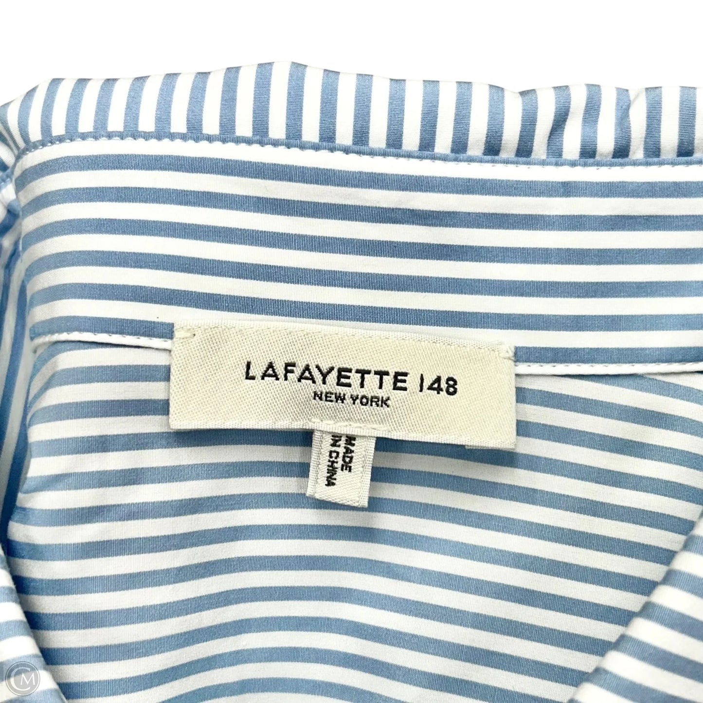 Dress Designer By Lafayette 148 In Blue & White, Size: Xl