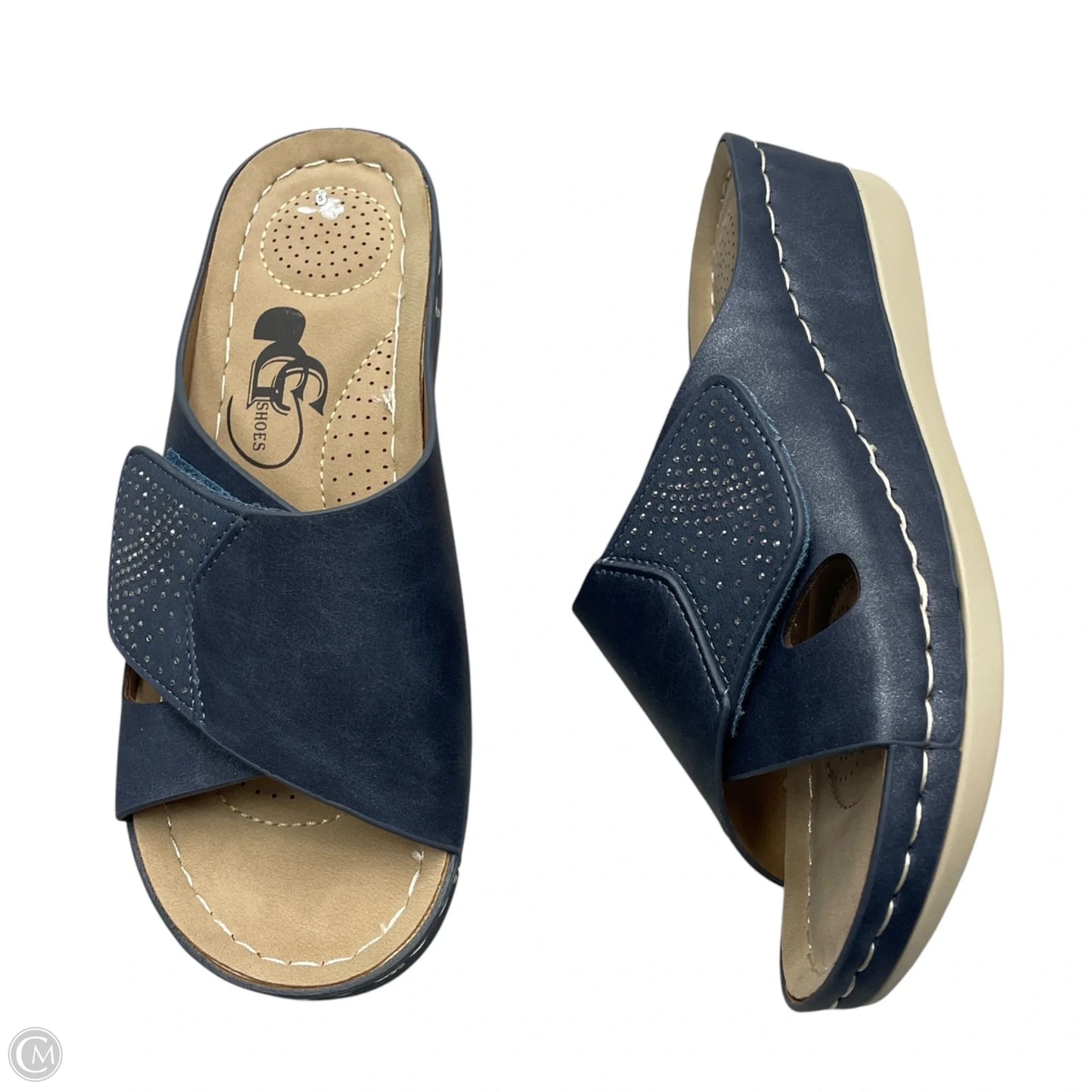 Sandals Flats By Cg Shoes In Navy, Size: 6