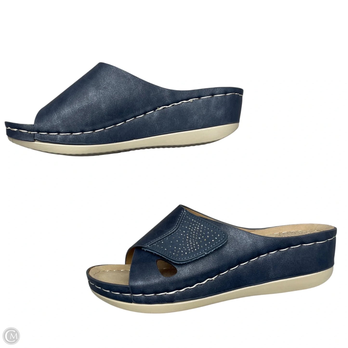 Sandals Flats By Cg Shoes In Navy, Size: 6