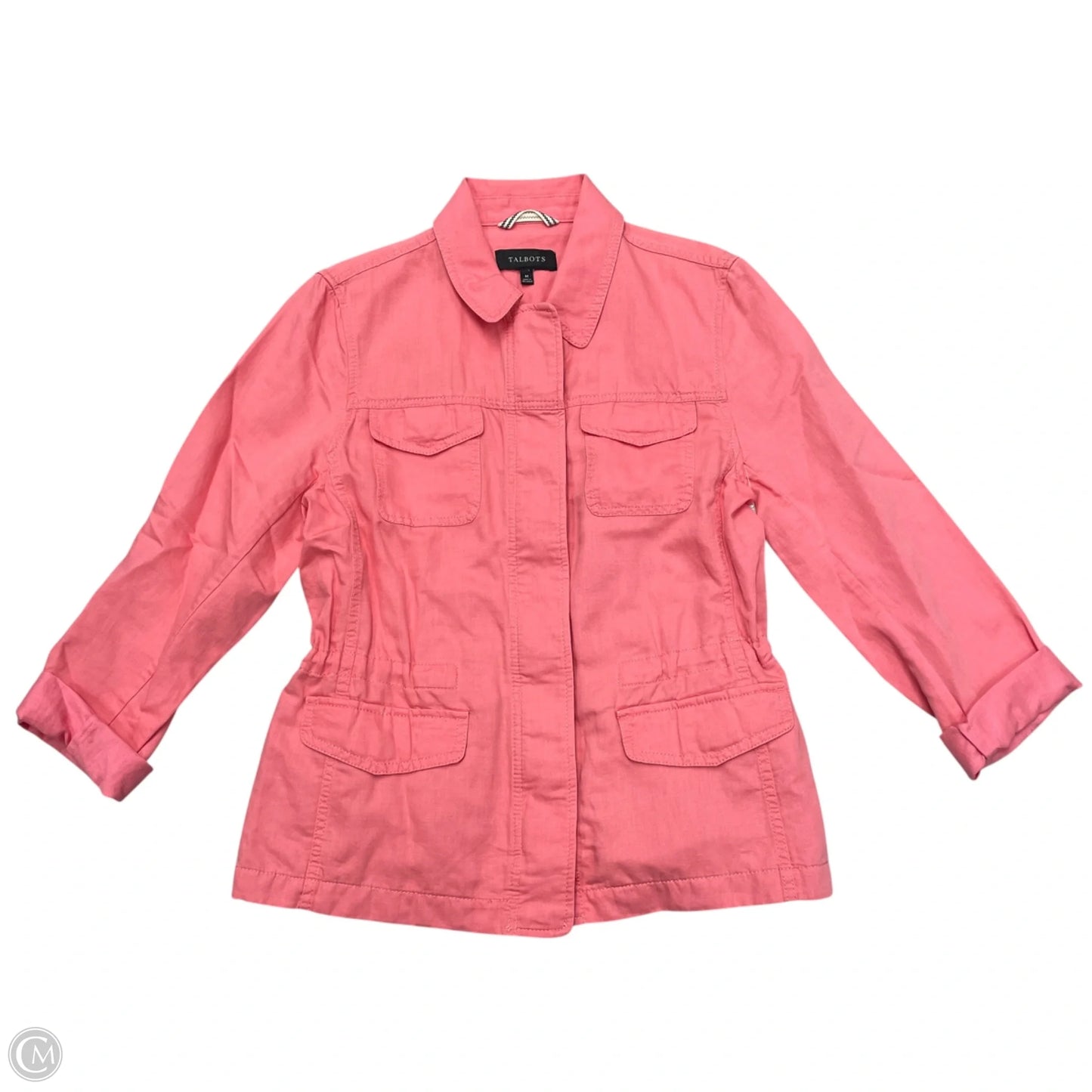 Jacket Denim By Talbots In Pink, Size: M