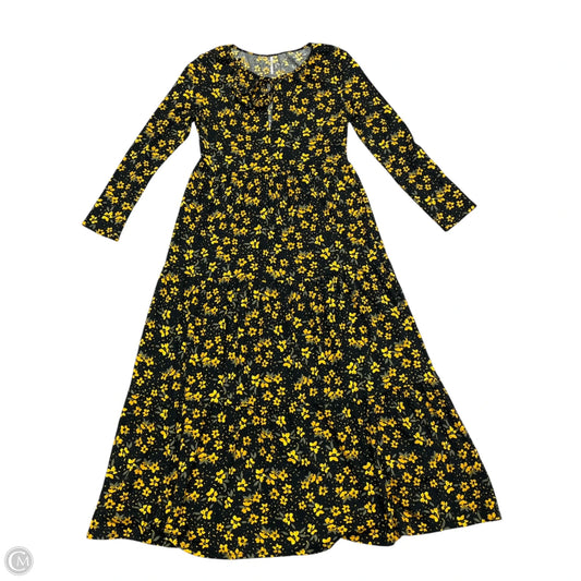 Dress Casual Maxi By Free People In Black & Yellow, Size: M