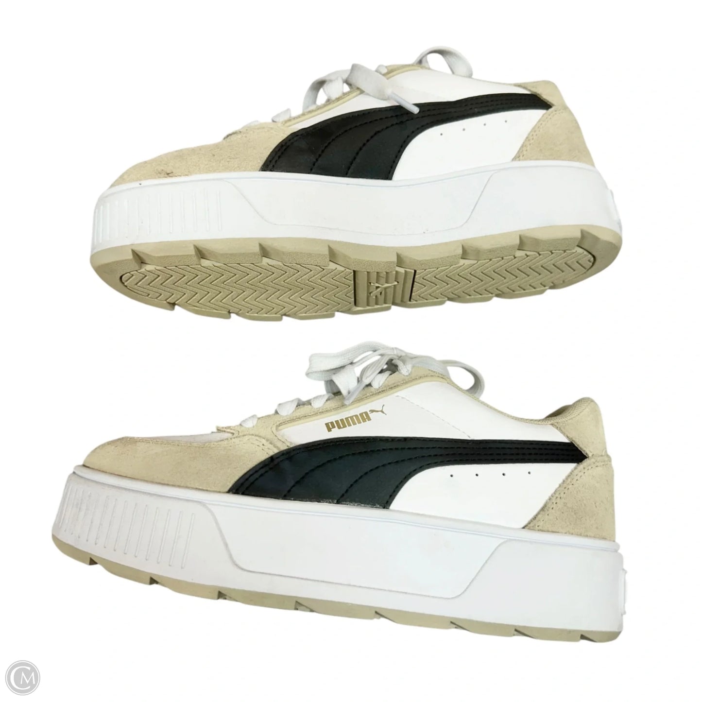 Shoes Sneakers Platform By Puma In Tan & White, Size: 7.5