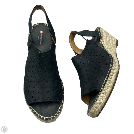 Sandals Heels Wedge By Clarks In Black, Size: 7
