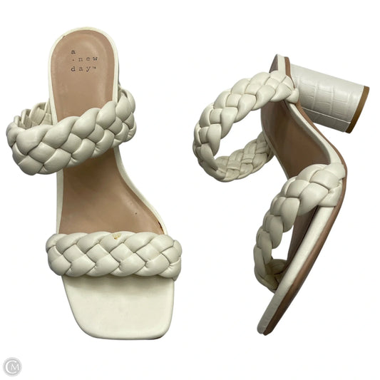 Sandals Heels Block By A New Day In Cream, Size: 8