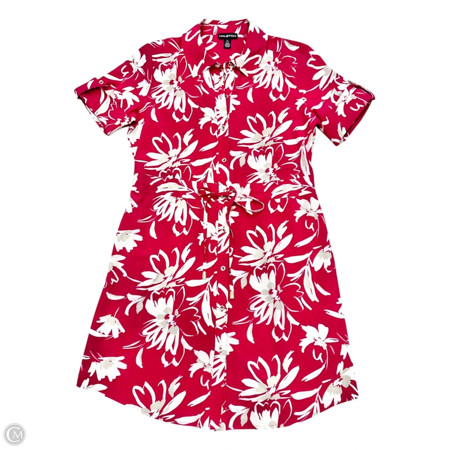 Dress Designer By Halston In Pink & White, Size: M