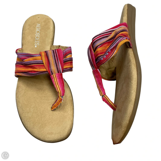Sandals Flip Flops By Aerosoles In Pink & Purple, Size: 7.5