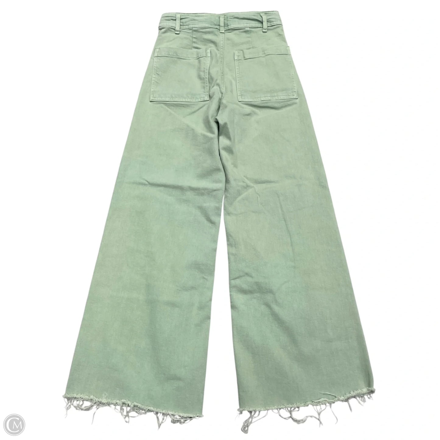 Jeans Wide Leg By Zara In Green Denim, Size: 4