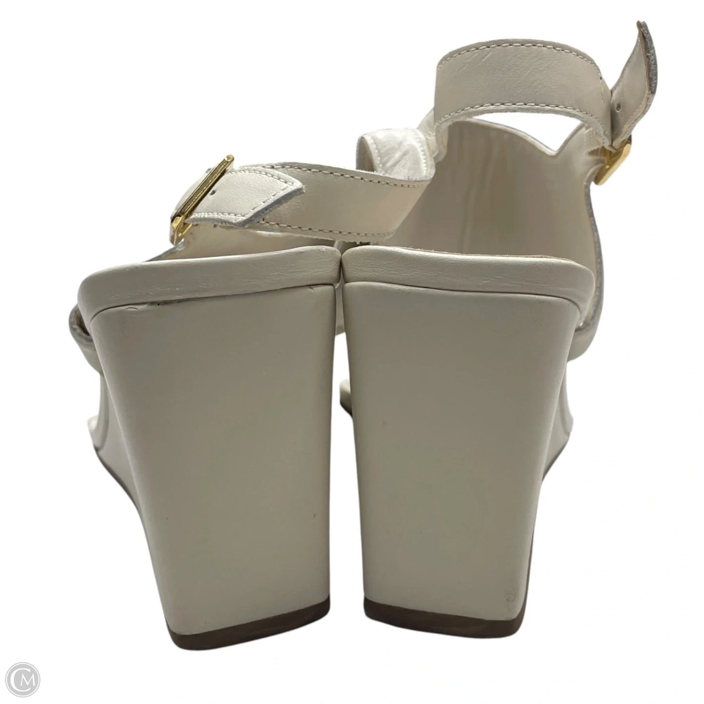 Sandals Heels Wedge By Anthropologie In Cream, Size: 8.5