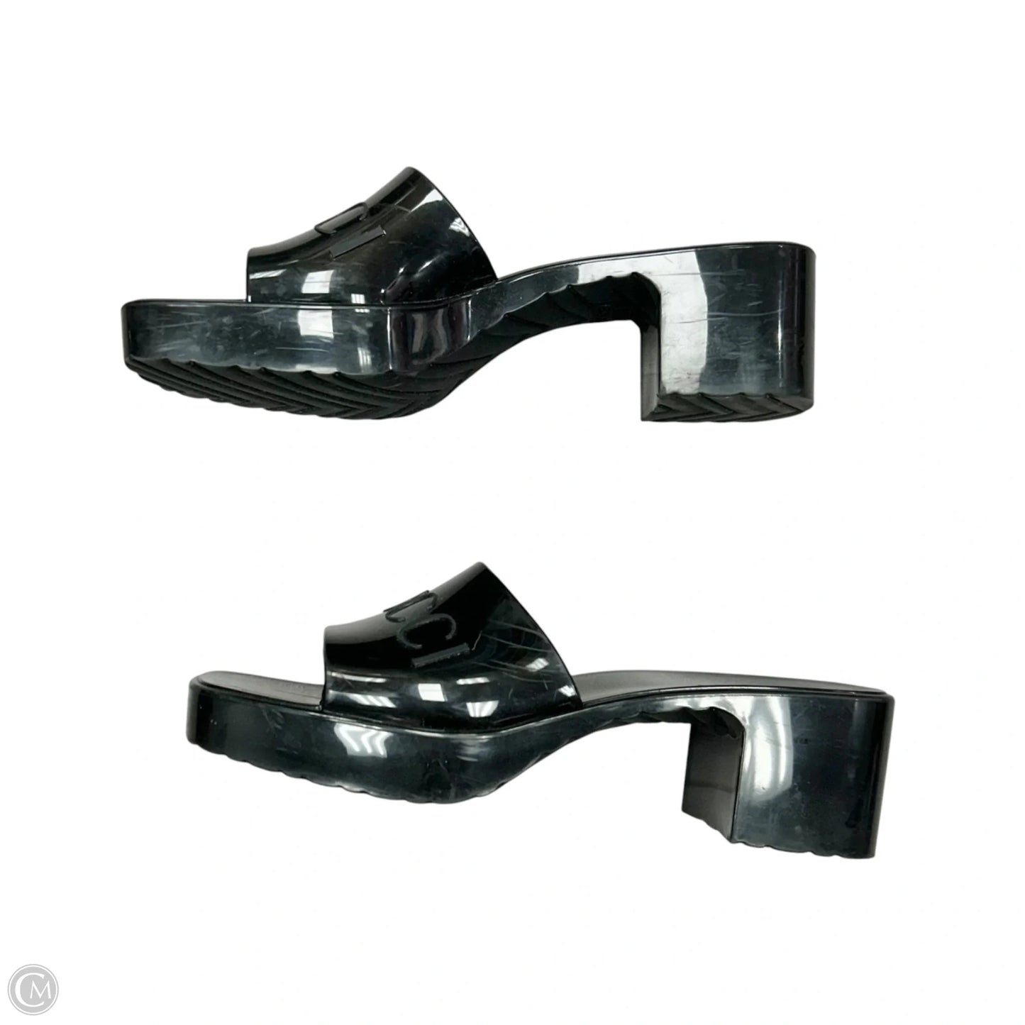 Sandals Luxury Designer By Gucci In Black, Size: 7.5
