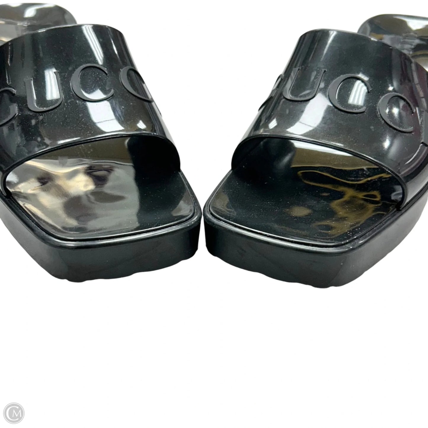 Sandals Luxury Designer By Gucci In Black, Size: 7.5