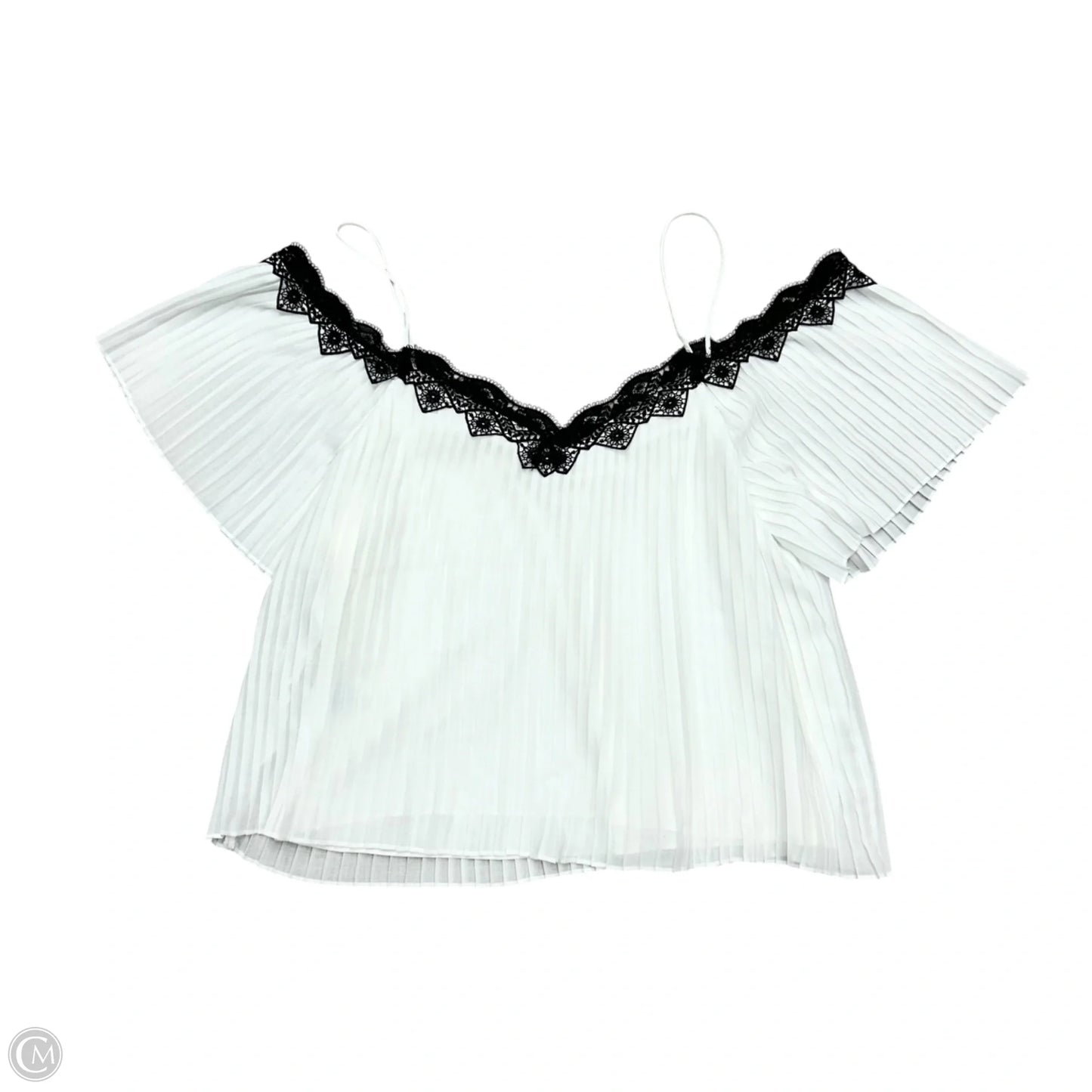 Top Short Sleeve Designer By Alice + Olivia In Black & White, Size: L