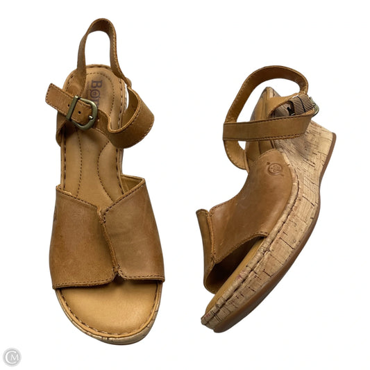 Sandals Heels Wedge By Born In Tan, Size: 7.5
