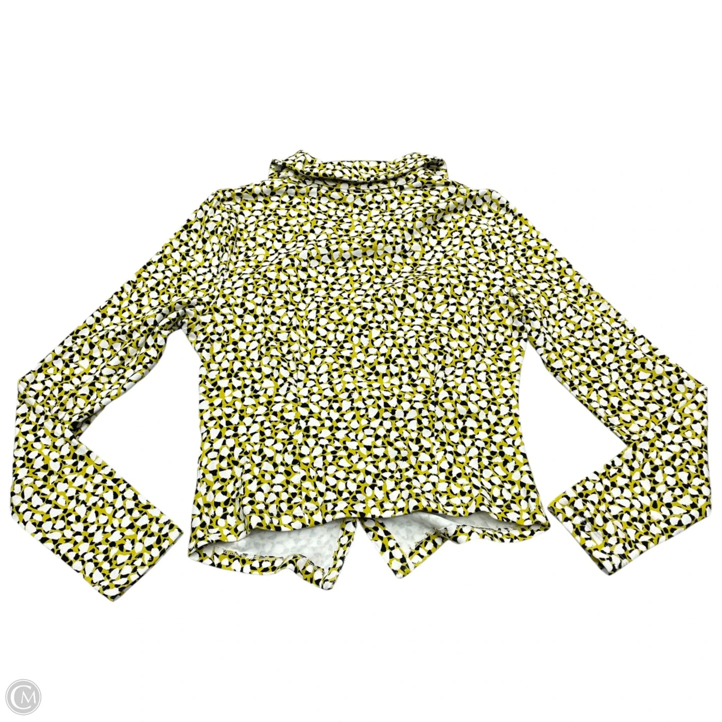 Top Long Sleeve By Maeve In White & Yellow, Size: M