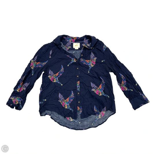 Top Long Sleeve By Maeve In Navy, Size: Xs