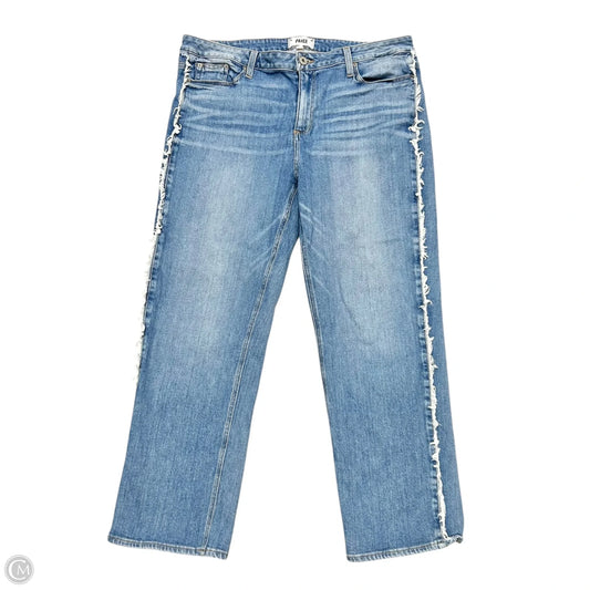 Jeans Straight By Paige In Blue Denim, Size: 14