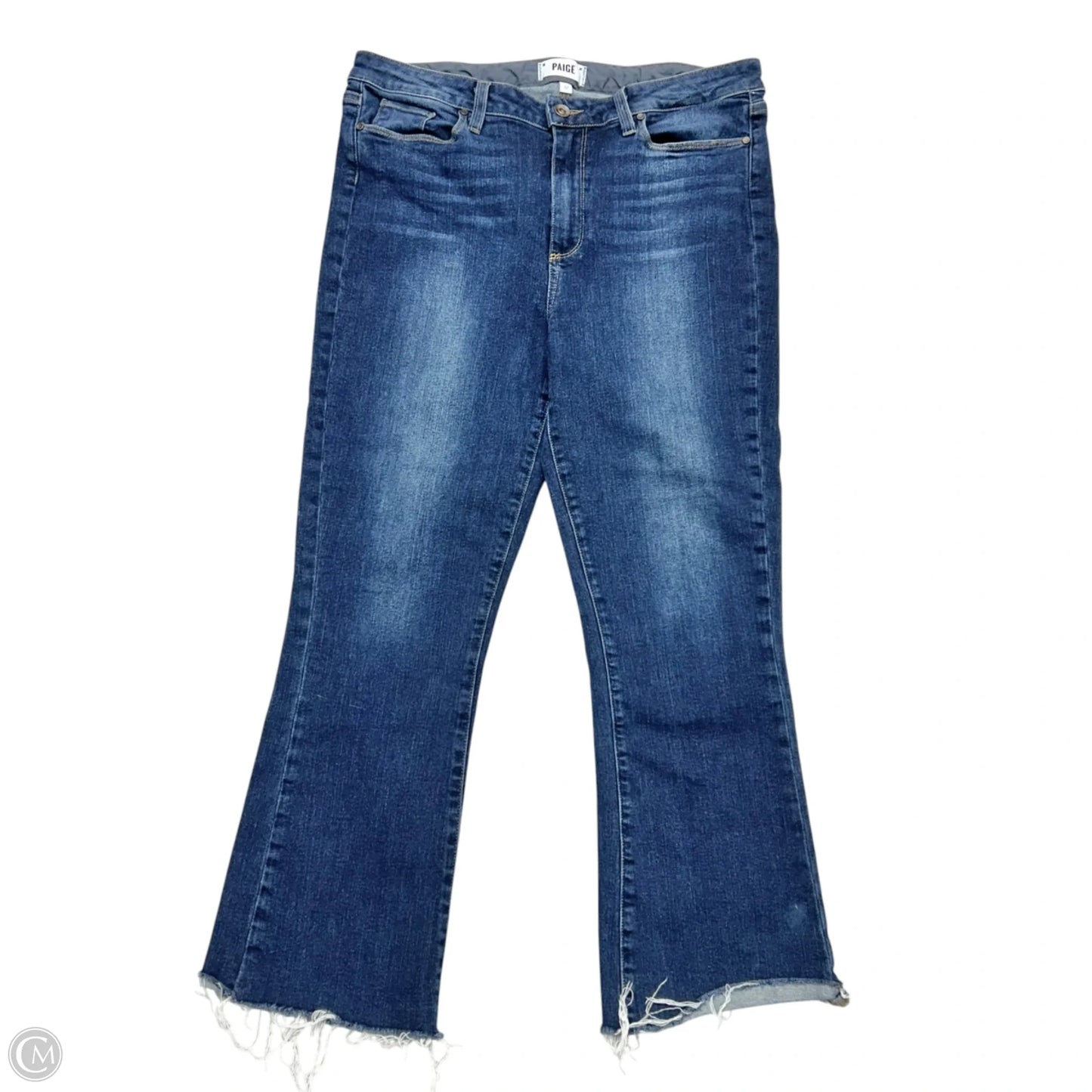 Jeans Straight By Paige In Blue Denim, Size: 14