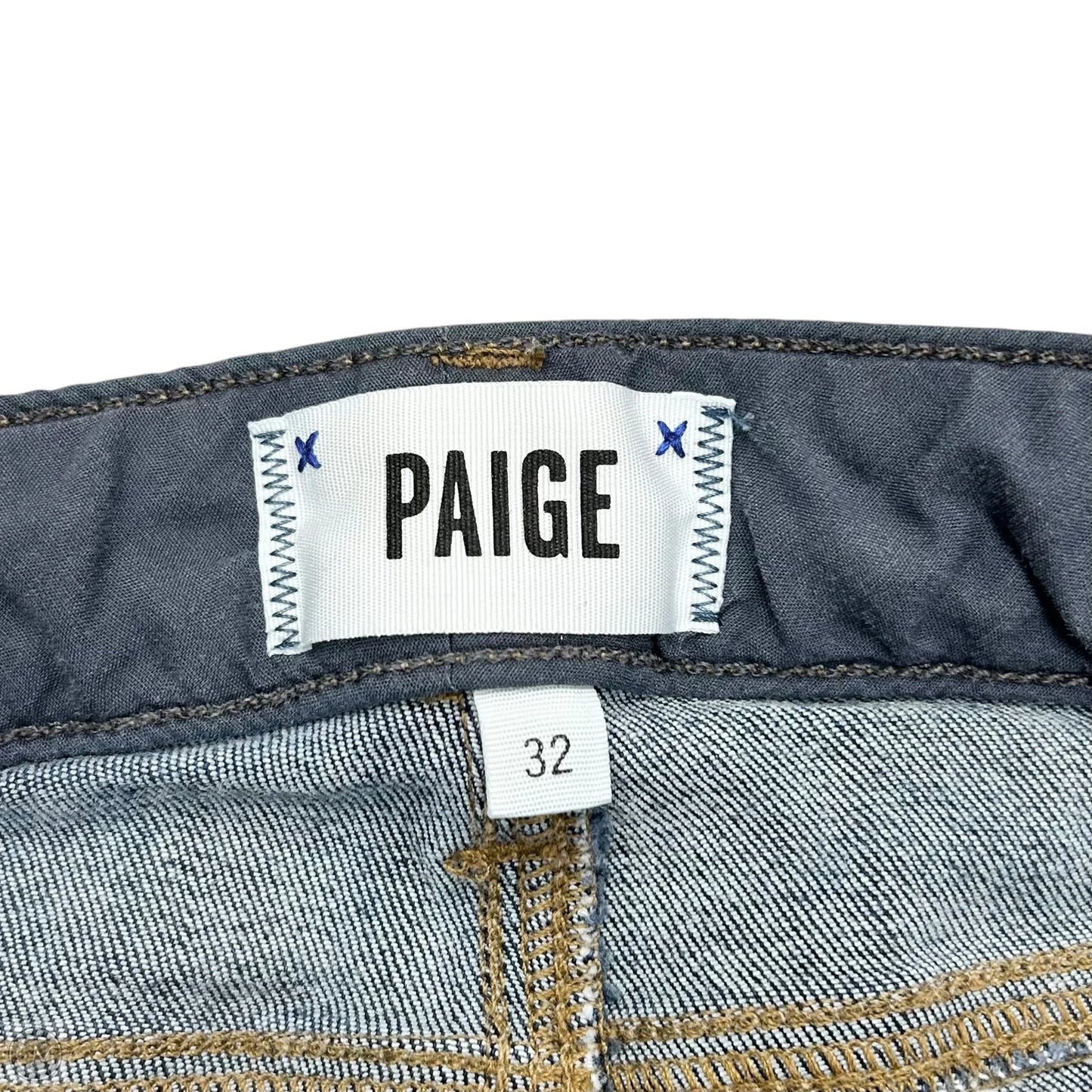 Jeans Straight By Paige In Blue Denim, Size: 14