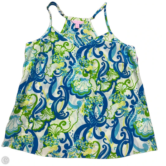 Top Sleeveless Designer By Lilly Pulitzer In Blue & Green, Size: M