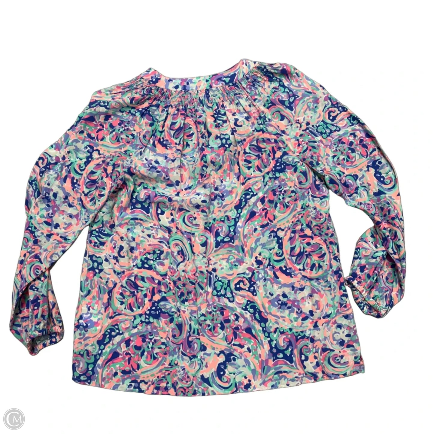 Top Long Sleeve Designer By Lilly Pulitzer In Pink & Purple, Size: M