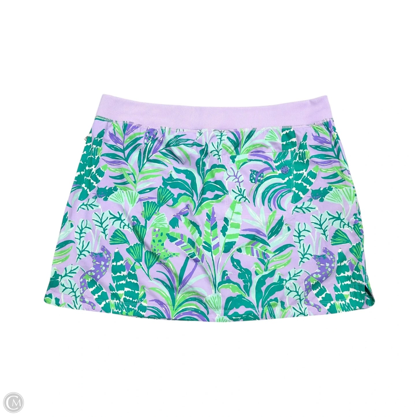 Skort Designer By Lilly Pulitzer In Green & Purple, Size: Xl